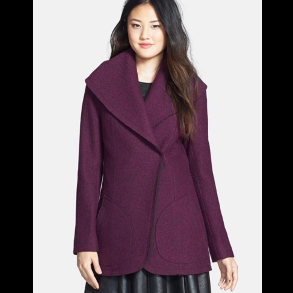 Halogen Plum Wool Coat